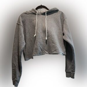 Girls, Heather Gray crop top hooded sweater size extra small